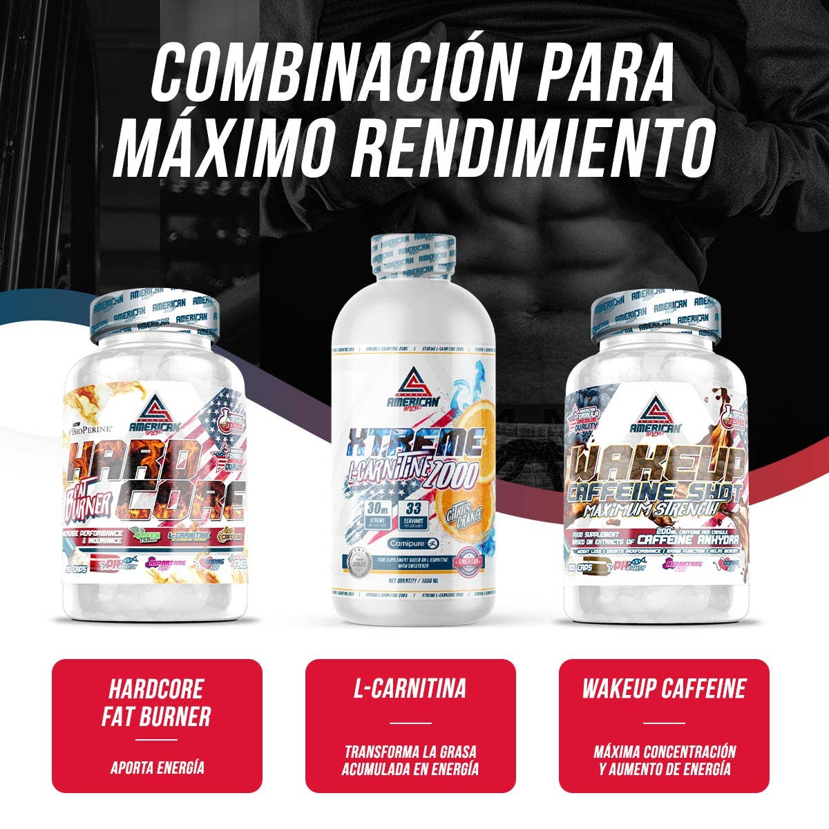 AMERICAN SUPLEMENT S.L. – Suplemento/vitamina oral por atacado – American Suplemento | Wake Up Caffeine Shot | 100 cáps.2