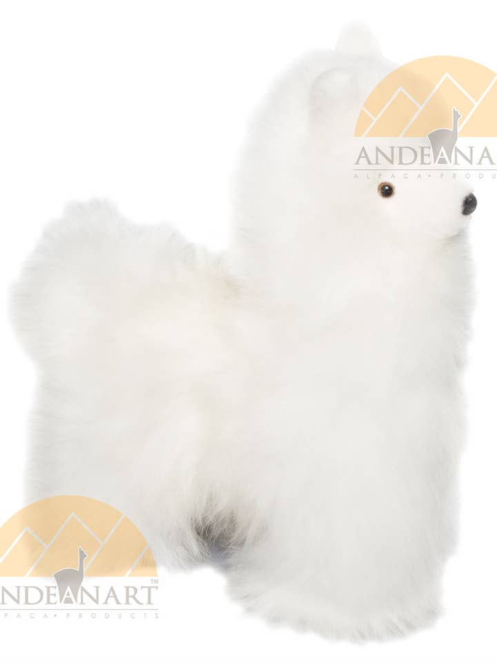 Figurine rembourrée en fourrure d'alpaga debout - Figurine en alpaga pour la vente par AndeanArt