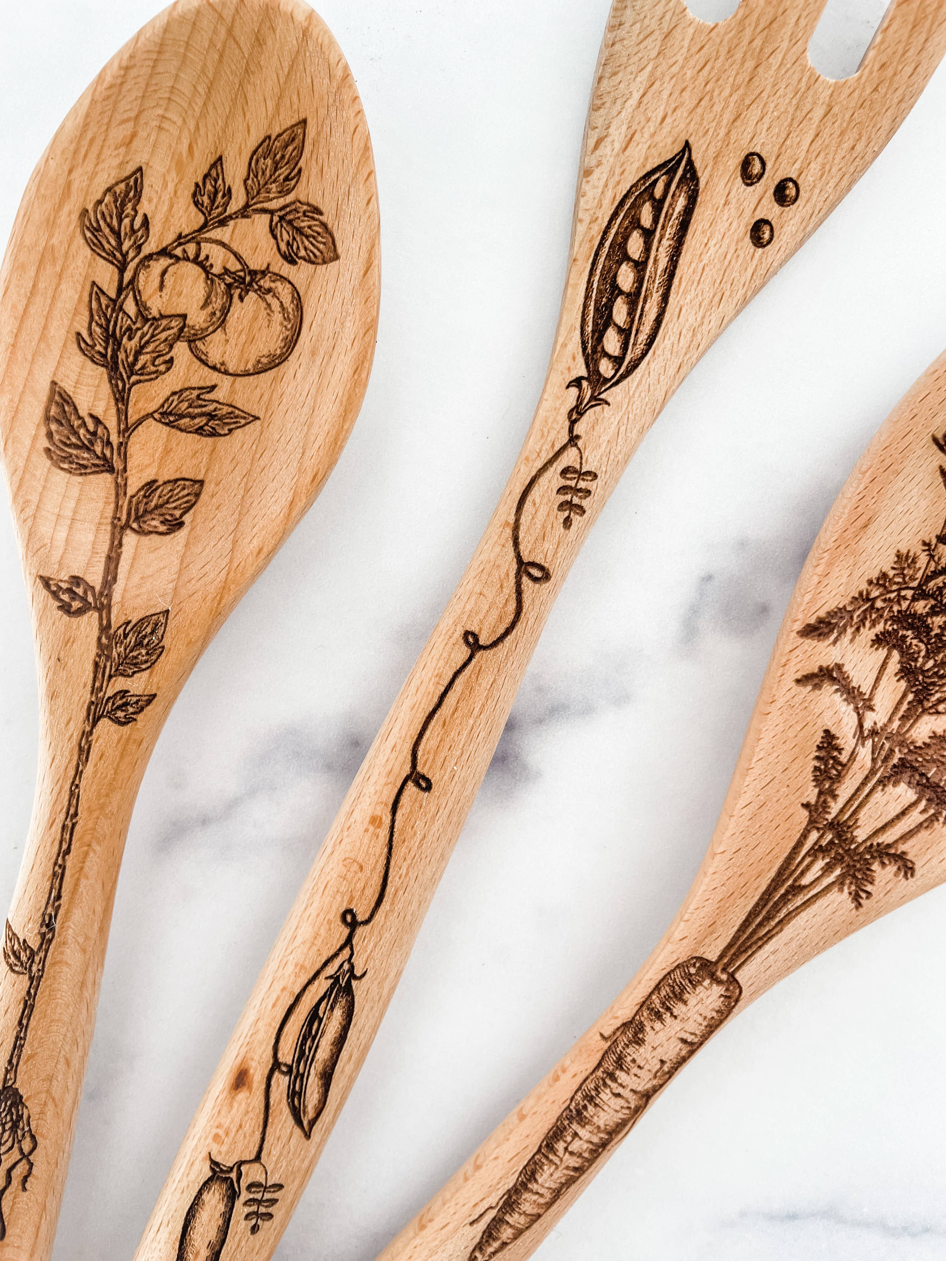 Wood & Ash - Wholesale Kitchen Utensil Set - Veggie Wooden Cooking Utensil Set1