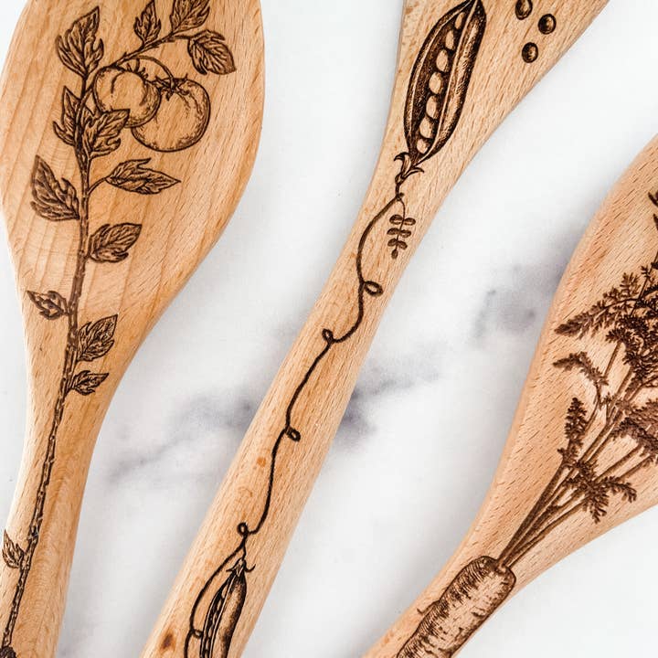 Wood & Ash - Wholesale Kitchen Utensil Set - Veggie Wooden Cooking Utensil Set1