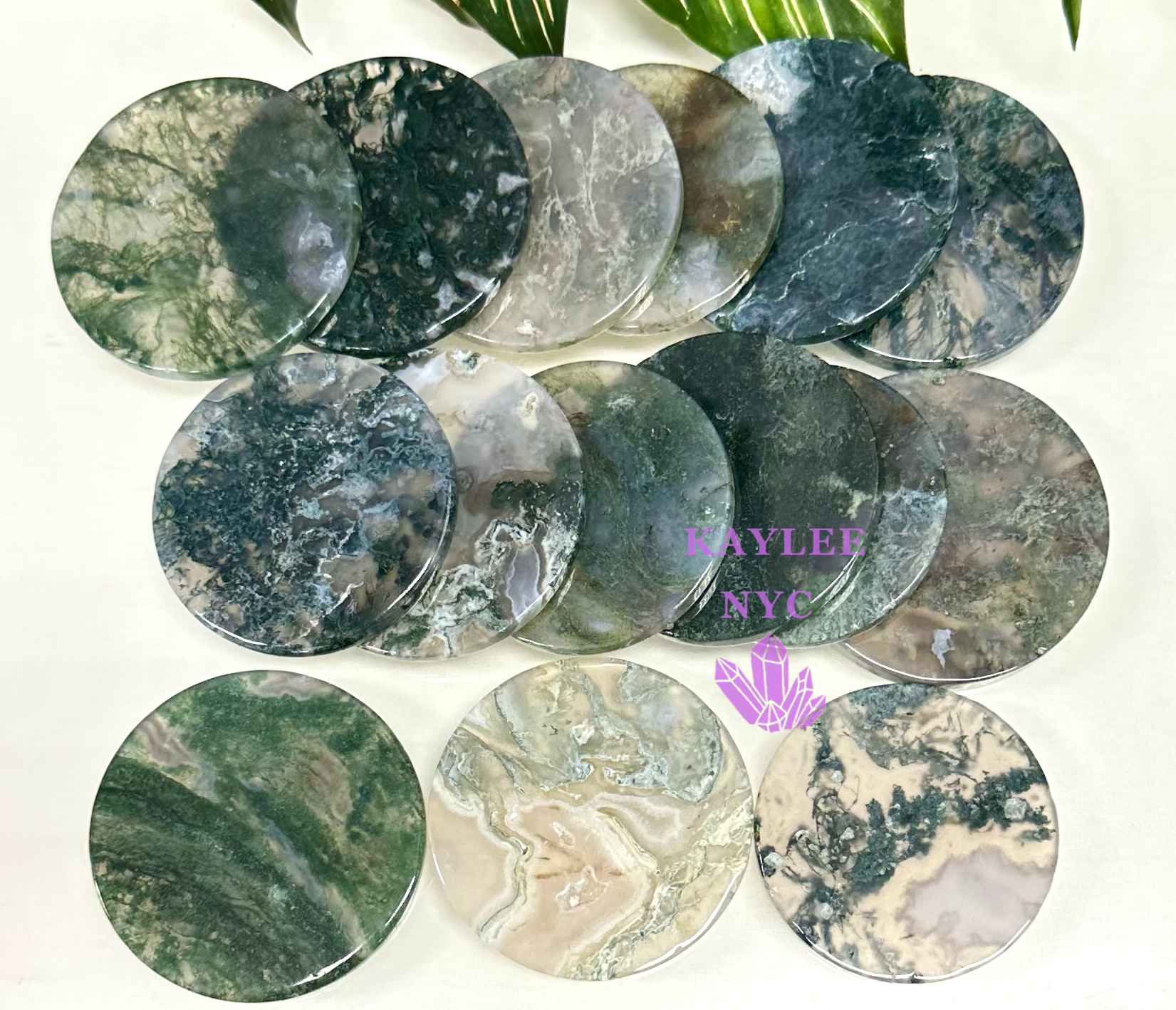 KayleeNYC - Wholesale Spiritual Stone/Crystal - Wholesale Lot 1 lb Natural Moss Agate Polished Slab Crystal3