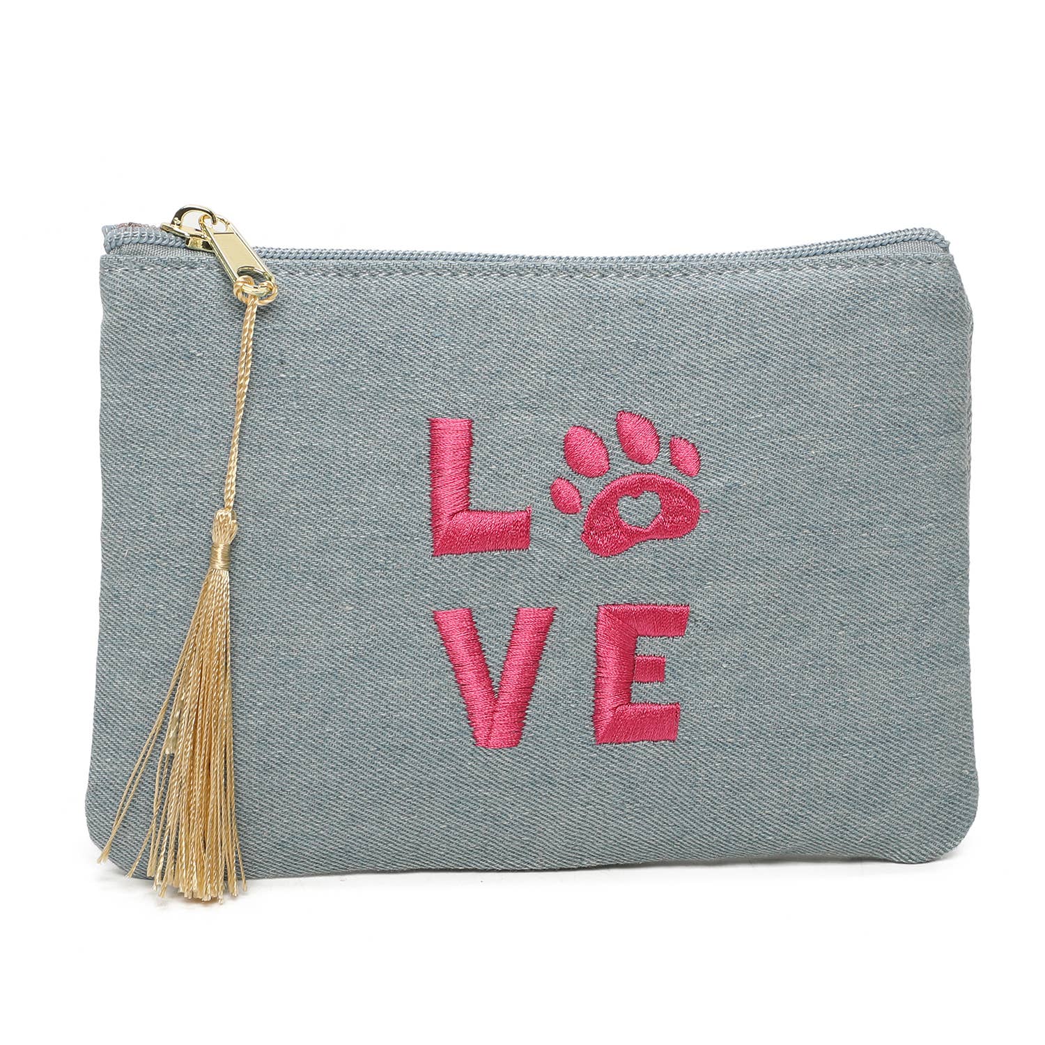 INES DELAURE – Engroshandel Posetaske - Dame – Pung med lynlås og 'LOVE' tekst med kattepote8