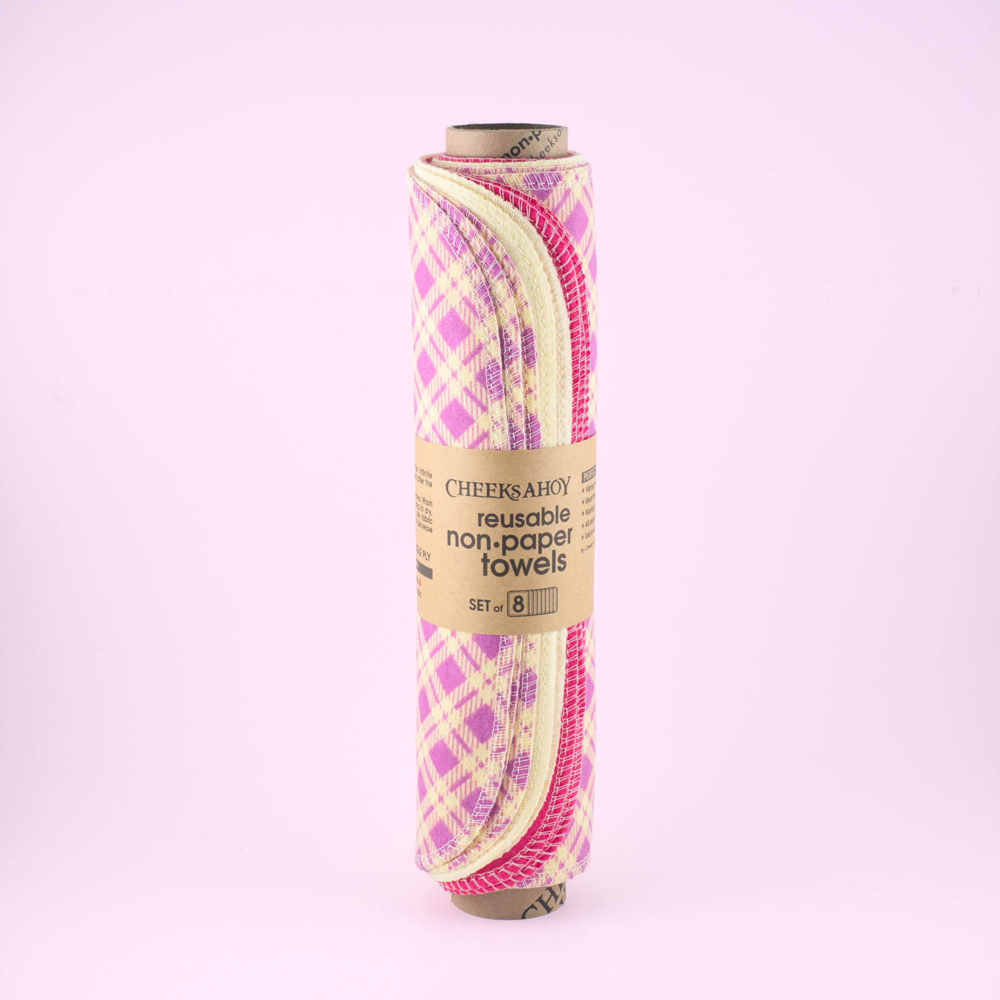 Cheeks Ahoy - Wholesale Dishcloth - Reusable Non-Paper Towels - Pink Argyle - Limited Edition0