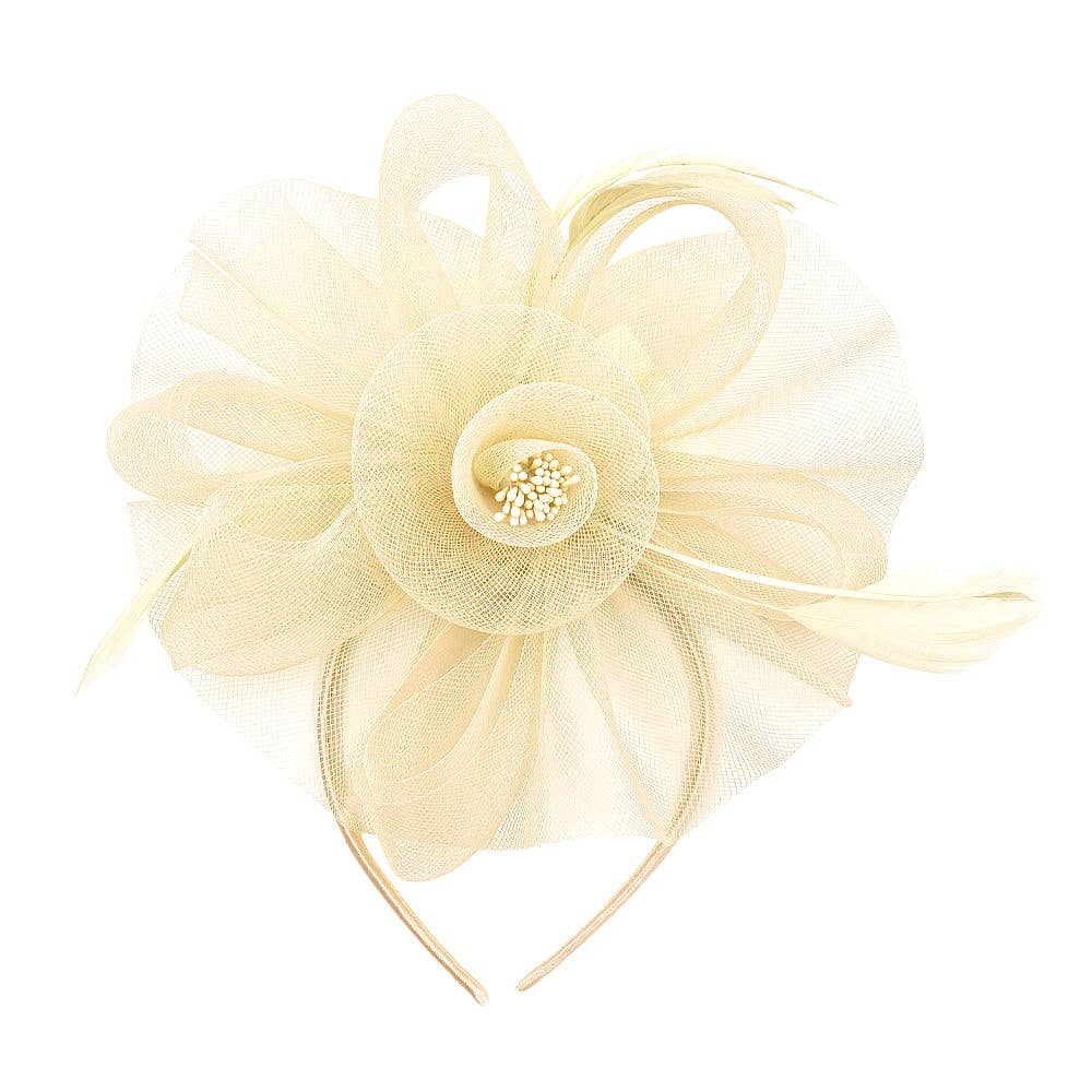 Diacly - Wholesale Fascinator Hat - Women's - Chic Mesh Flower Feather Kentucky Derby Fascinator Hat9