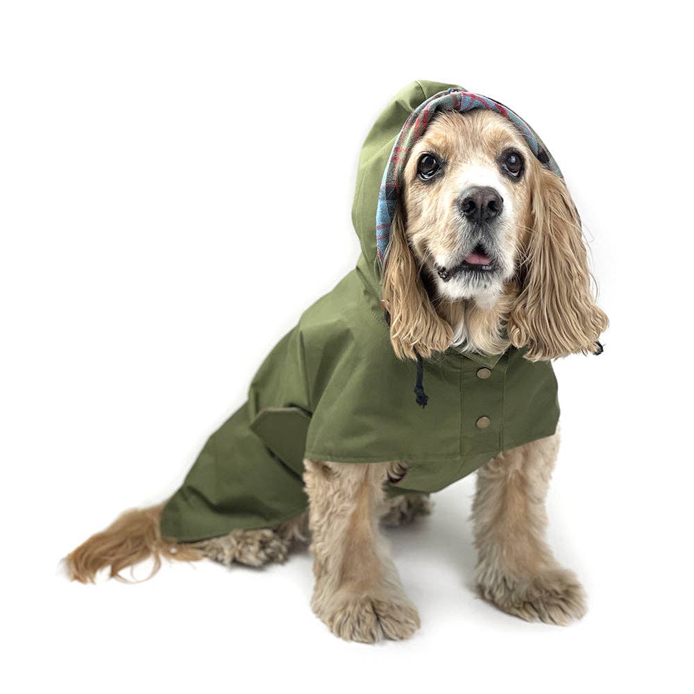 Milltown Brand - Wholesale Pet Raincoat - Dog - Dog Rain Poncho - Olive Green1