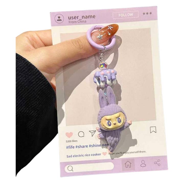 Auraquise - Wholesale Phonecase Strap - Labubu Lazy Yoga Series Plush Phone Strap – Trendy Bag & Phone Charm6