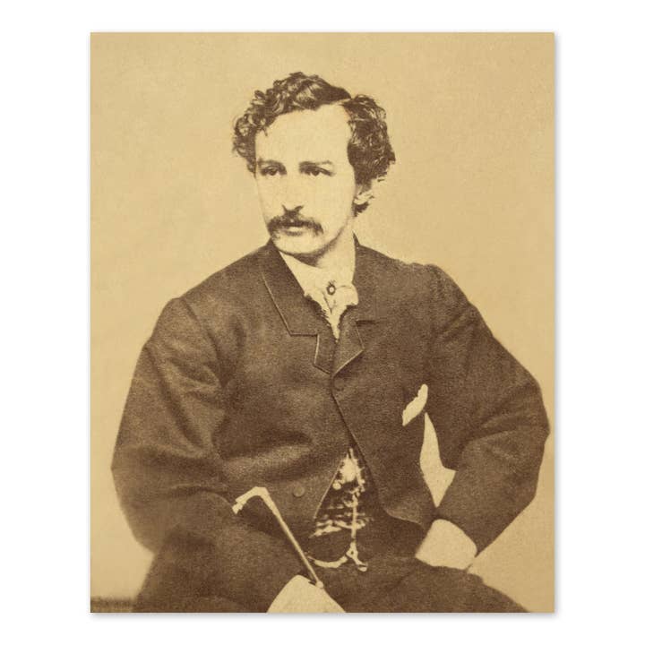 1860 John Wilkes Booth Photo Print - Vintage Portrait Photo of Stage Actor John Wilkes Booth Sitting Poster for wholesale by Historic Prints