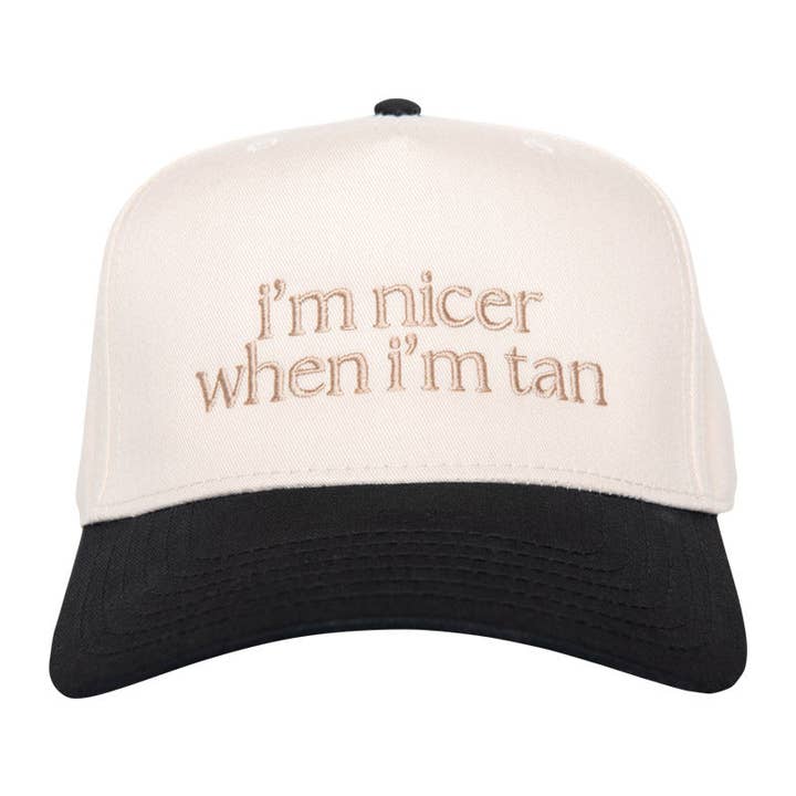 I'm Nicer When I'm Tan Two-Toned Vintage Hats for wholesale on Faire