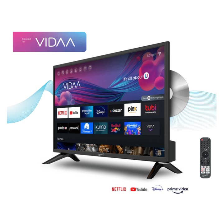 JupiterGear Home - Wholesale Decorative Tabletop Object - Supersonic Smart 24-inch VDAA DLED AC/DC Television with DVD1