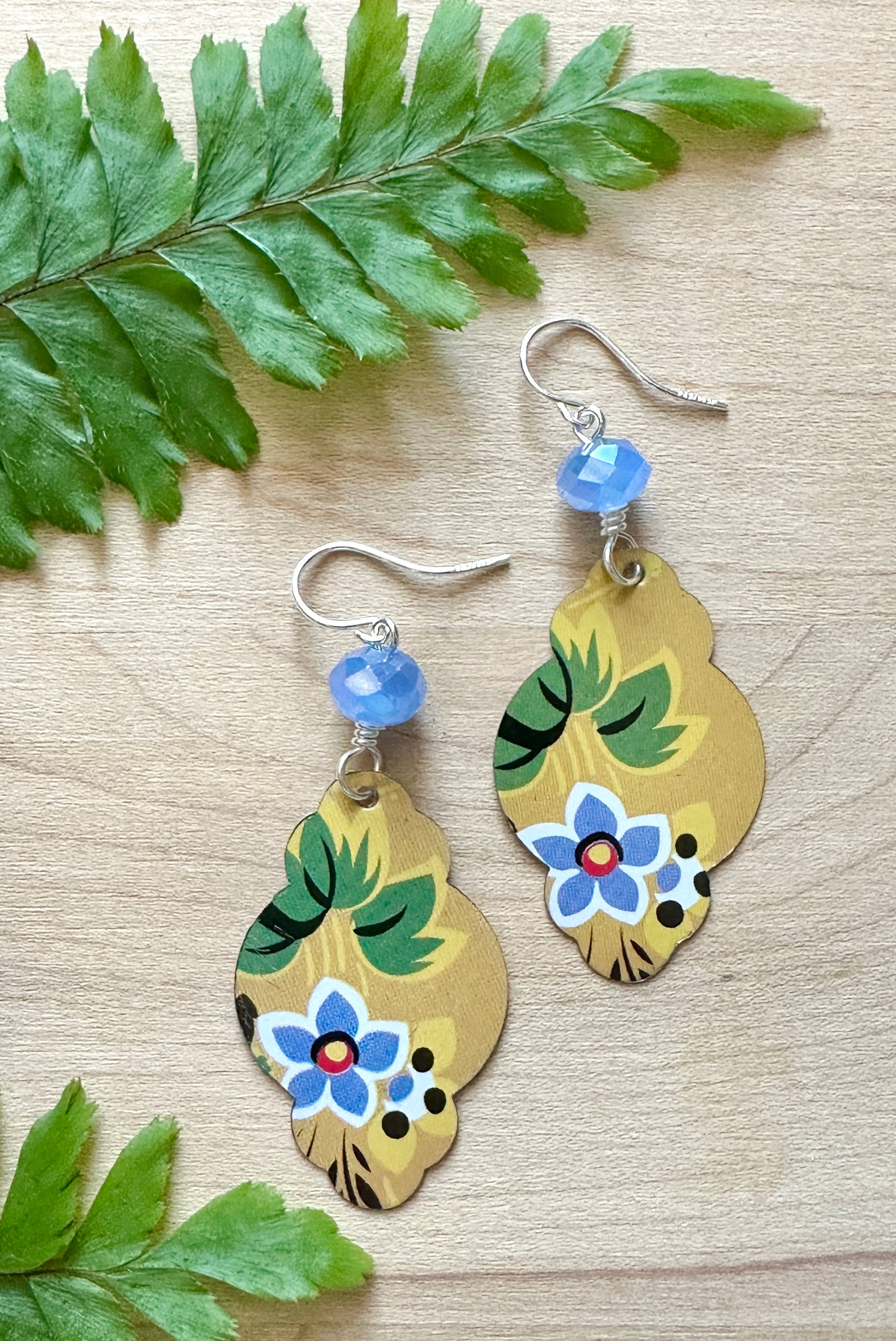 TTE Designs - Wholesale Dangle Earrings - Best Sellers - Set of 12 Recycled Vintage Tin Earrings 7