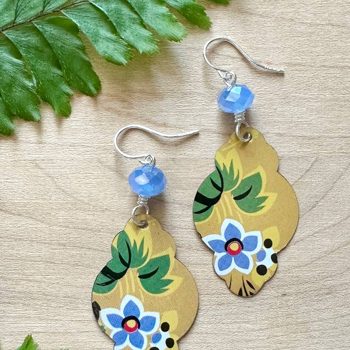 TTE Designs - Wholesale Dangle Earrings - Best Sellers - Set of 12 Recycled Vintage Tin Earrings 7