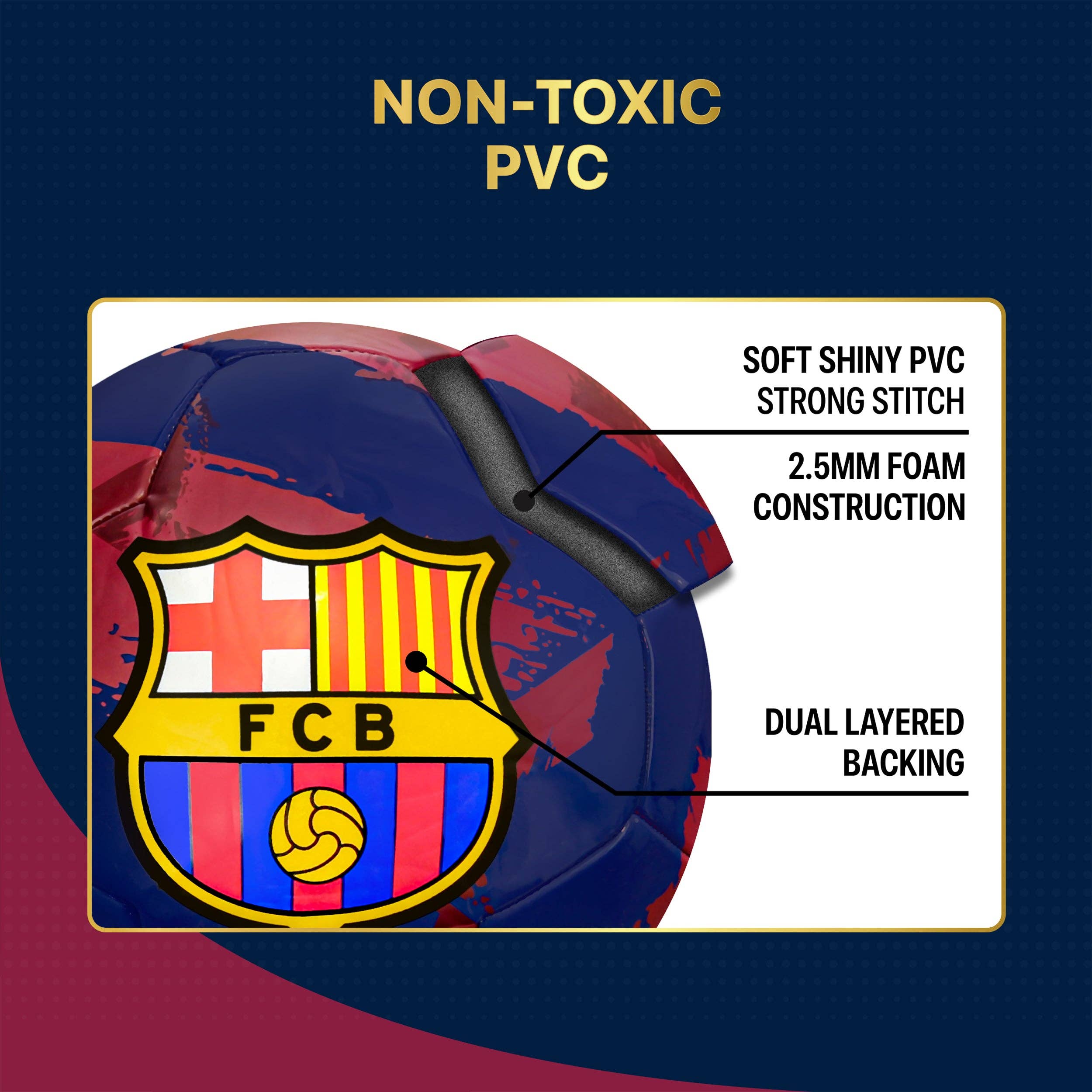 Icon Sports - Wholesale Sports Ball - FC Barcelona Soccer Ball - FCB93BL13