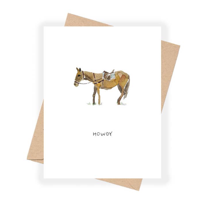 Howdy Horse (V) Card for wholesale by Brittney Banks : Illustration + Paper Goods