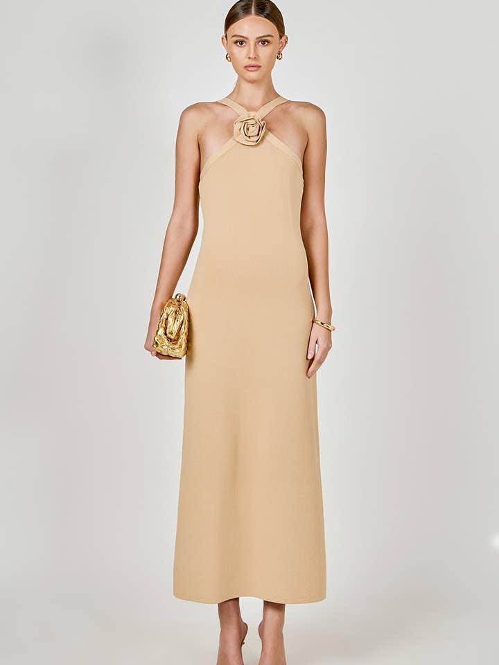 Rosette Knit Midi Dress for wholesale by Endless Rose