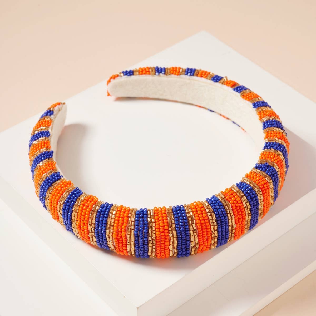 Frem - Wholesale Fashion Headband - Women's - Game Day Color Block Seed Bead Headband4