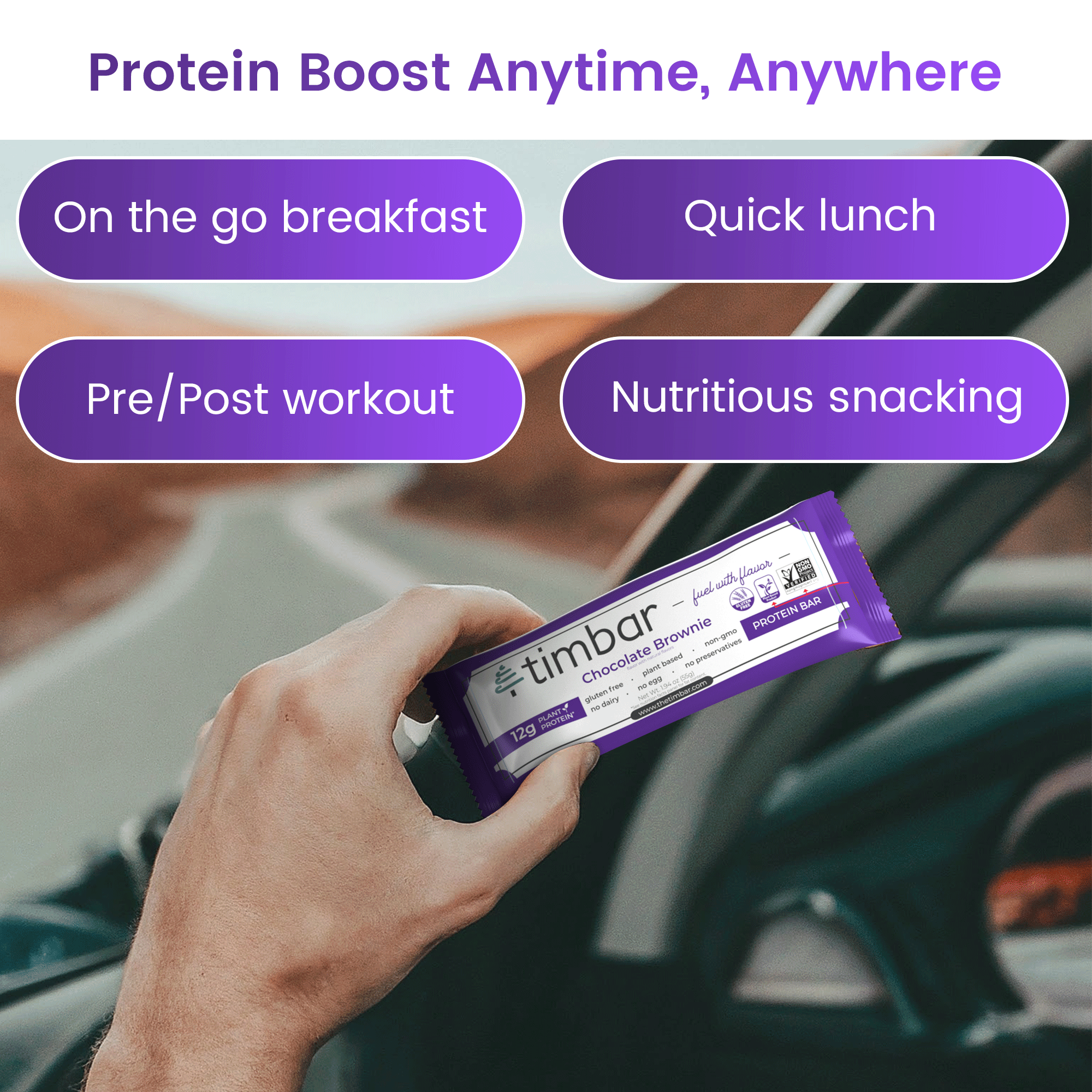 timbar – wholesale Snack bar – Chocolate Brownie Protein Bar6