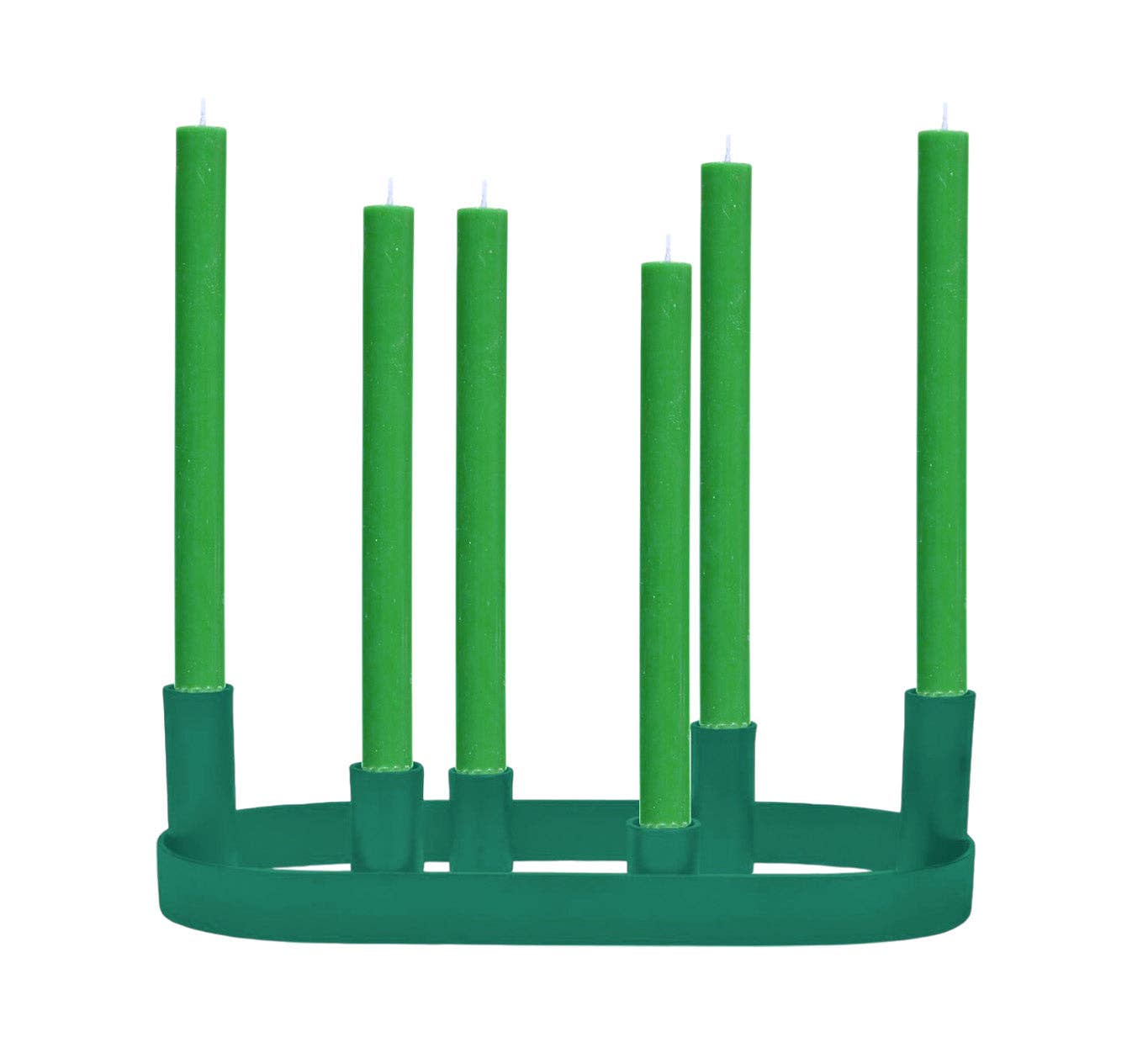 British Colour Standard North America - Wholesale Candle Holder - Oval Metal Candelabra Ring in Beryl Green
