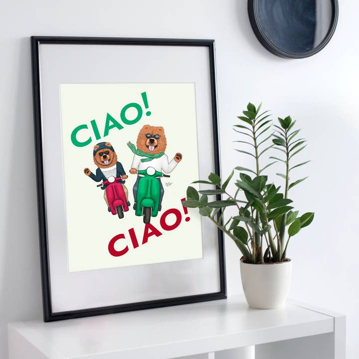 Laura Bergsma Studio - Vendita all'ingrosso Stampa artistica - Stampa artistica Chow Chow Dog, Ciao! Ciao!5