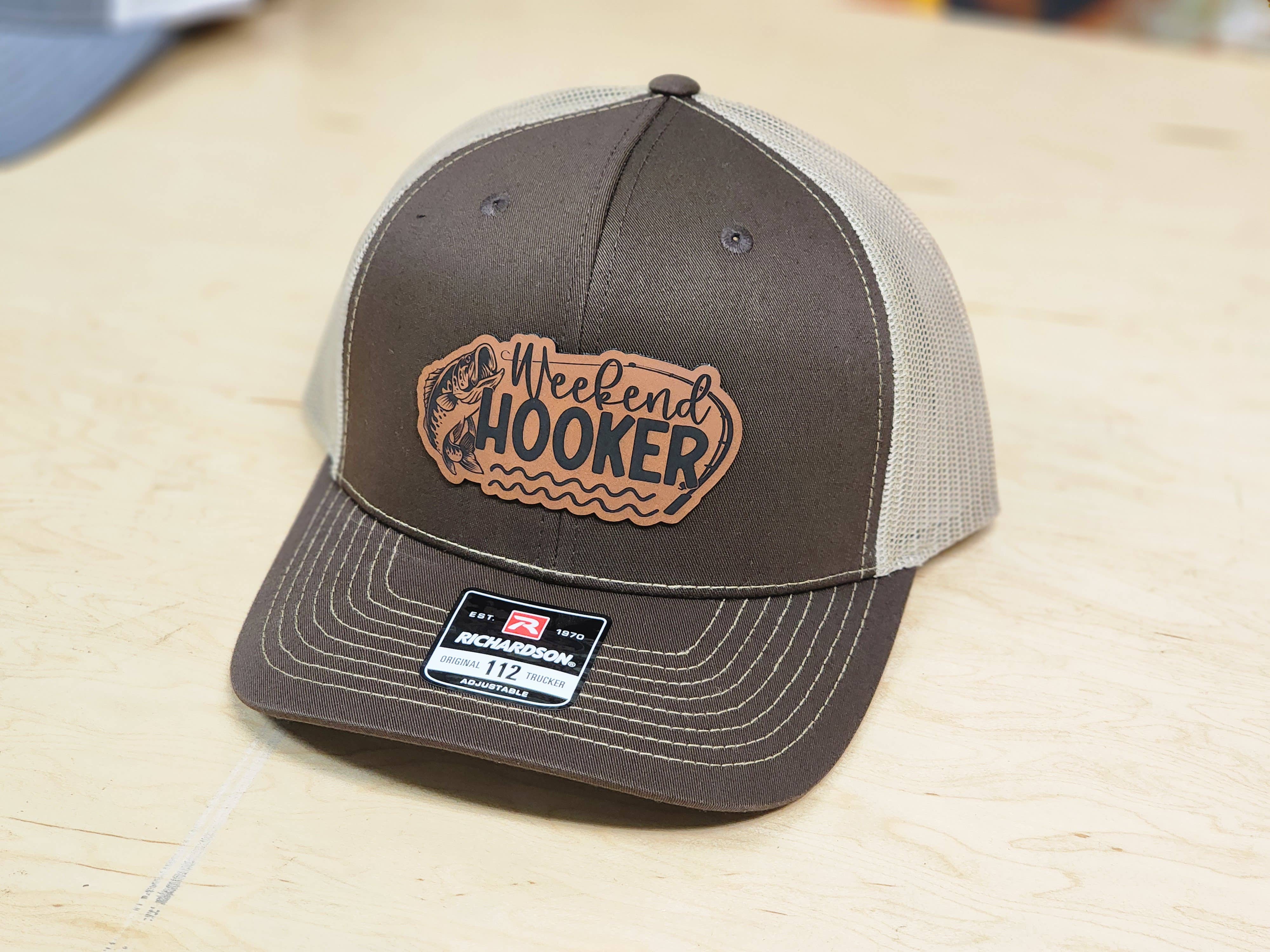 Knot Creatives - Wholesale Trucker Hat - Unisex - Funny Fishing Hat, Brown Weekend Hooker, Richardson 1123