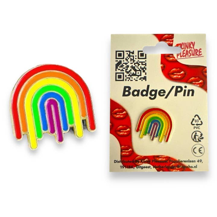 Kinky Pleasure – wholesale Lapel pin/button – Kinky Pleasure - KPB048 - Badge / Pin - Dripping Rainbow3