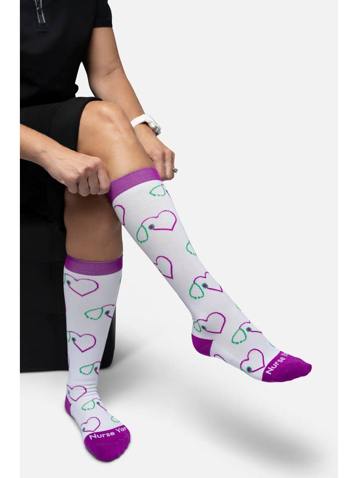 Nurse Yard - Wholesale Socks - Unisex - HERO - Valentine Graduated Compression Socks (20-30mmHg)