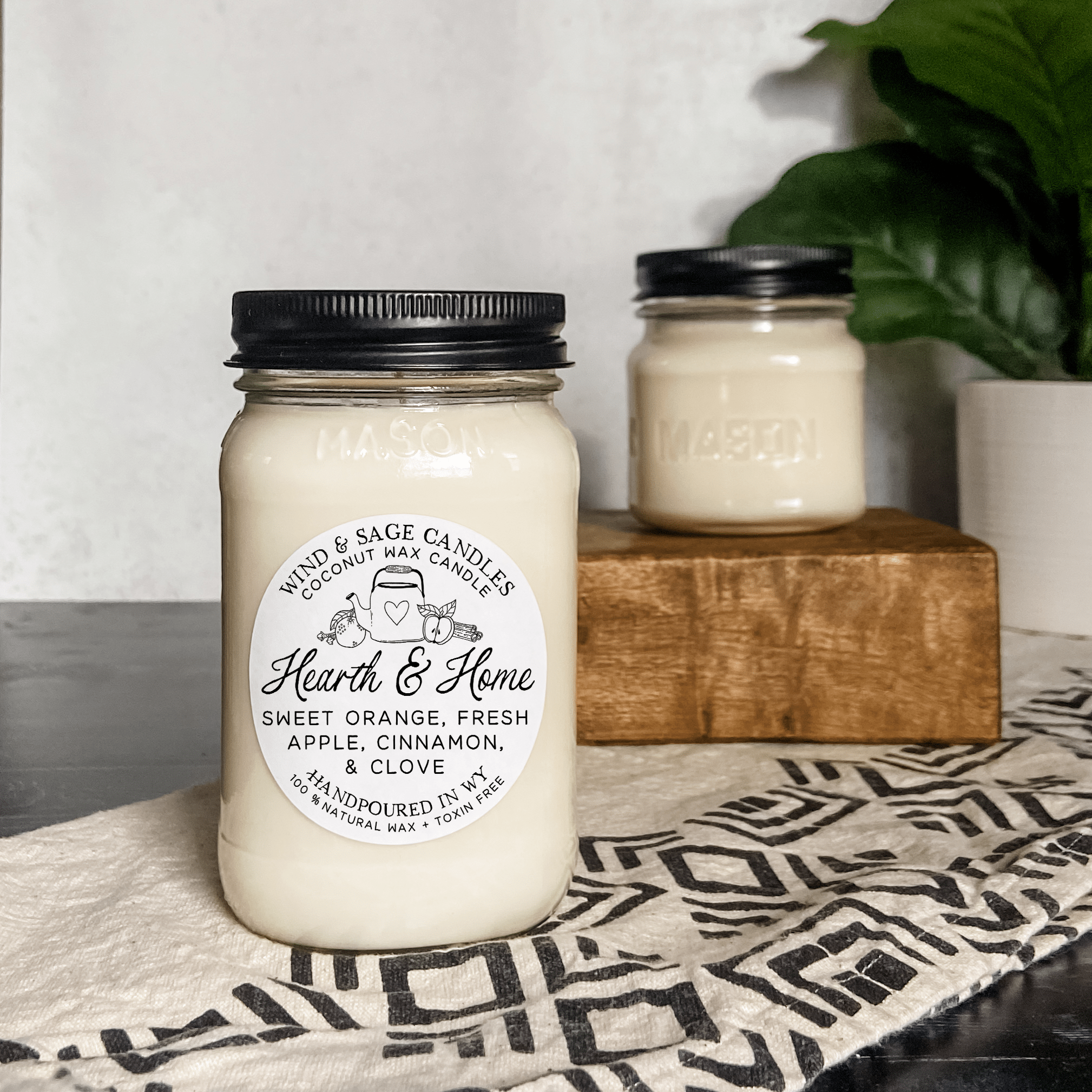 Wind & Sage - Wholesale Jar/Filled Candle - Hearth & Home Mason Jar Candle, 100% Natural Wax3
