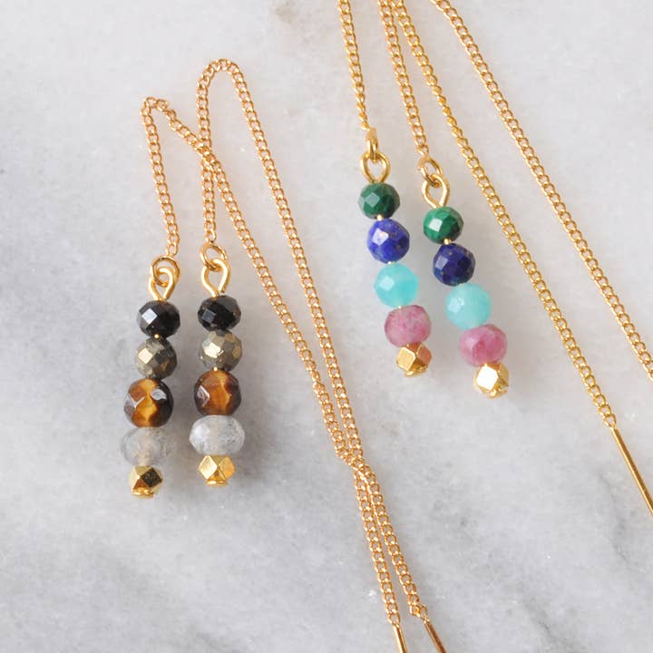 Orecchini a catena con pietre preziose Confetti per la vendita all'ingrosso da parte di Libby & Smee