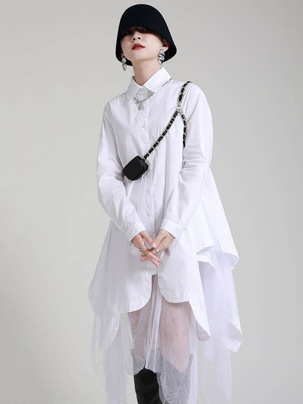 UZ Wholesale Store - Wholesale Dress - Women's - Urban Loose Split-Joint Lapel Long Sleeves Midi Dress14