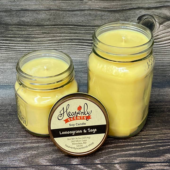 Bougie de soja citronnelle et sauge pour la vente par Heavenly Scents LLC
