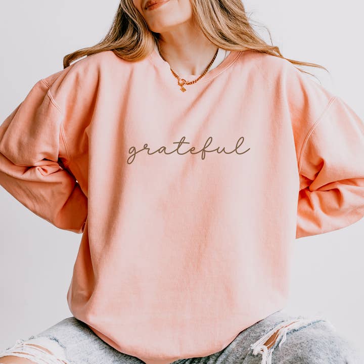 Felpa Grateful Comfort Colors per la vendita all'ingrosso da parte di Woobie Beans Jewelry, Gifts & Apparel