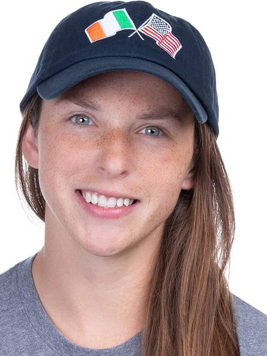 Irland und US-Flaggenhut | Amerikanische Freundschaftsnationen Flagge Baseball Low Profile Dad Hat für Männer Frauen für den Großhandel von Ann Arbor Tees