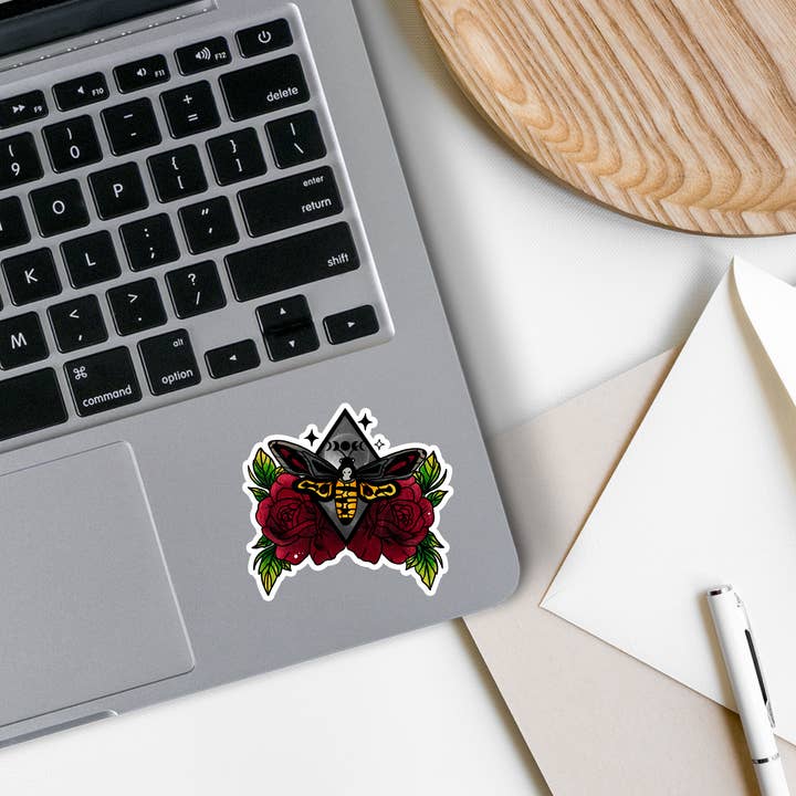 Rebel and Siren Stickers – wholesale Sticker – Death Moth | Witch | Gothic | Waterproof Sticker | 3"1