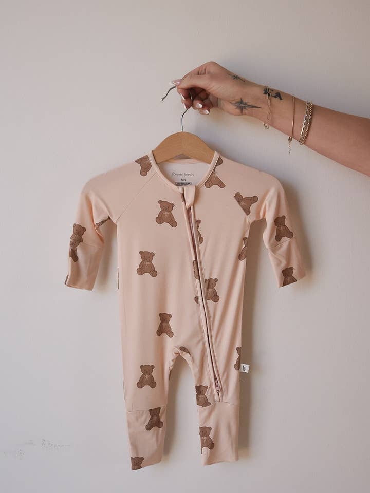 Pijamas de Cremallera de Bambú | Lottie para venta al por mayor de Forever French Baby