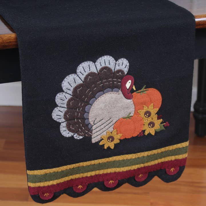 Home Collections by Raghu - Wholesale Table runner - Turkey Time Wool Felt Table Runner1