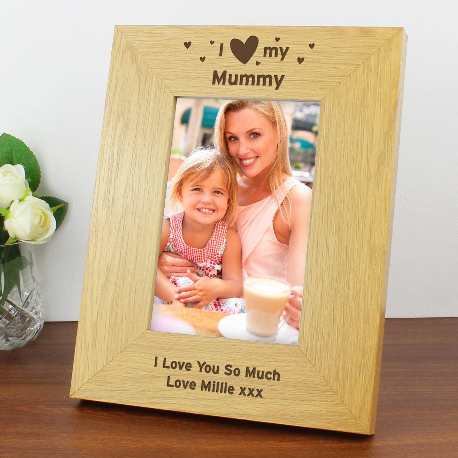 Simply Canvas Art – wholesale Picture frame – Personalised Oak Finish 6x4 I Heart My Photo Frame0
