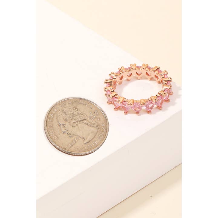 Anarchy Street - Wholesale Multi-Stone Ring - Rhinestone Hearts Band Ring