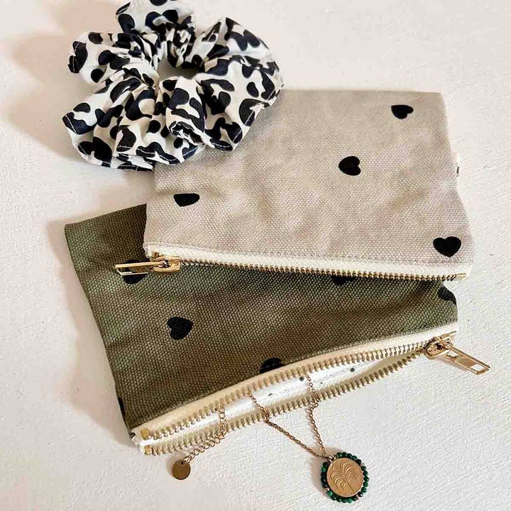 Rose in April - Wholesale Coin Purse - Women's - MARIE PURSE HEART KAKI