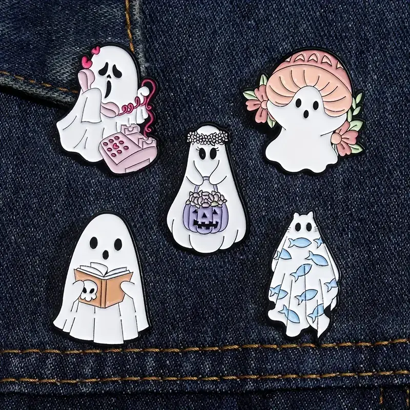 Magnifique Hearts - Wholesale Reversspeld/knoop - Whimsical Ghost Enamel Pins collectie - perfect voor de detailhandel9