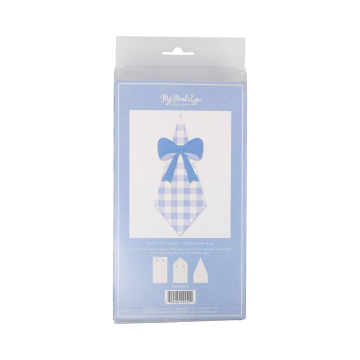 My Mind’s Eye - Wholesale Disposable Napkin - PLNP871 - Gingham Guest Napkin and Ring Set