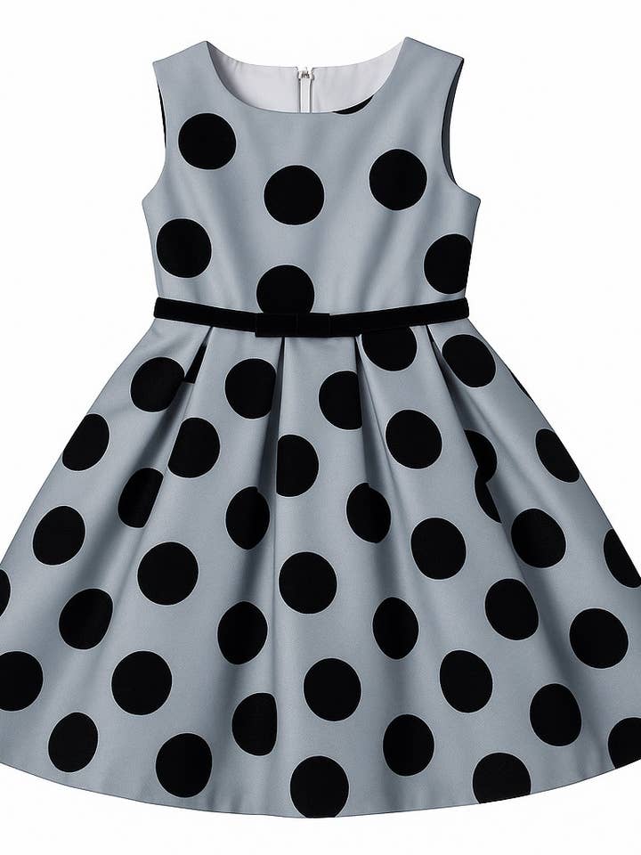 Vestito da damigella di Natale in rete a pois floccati. per la vendita all'ingrosso da parte di iGirlDress