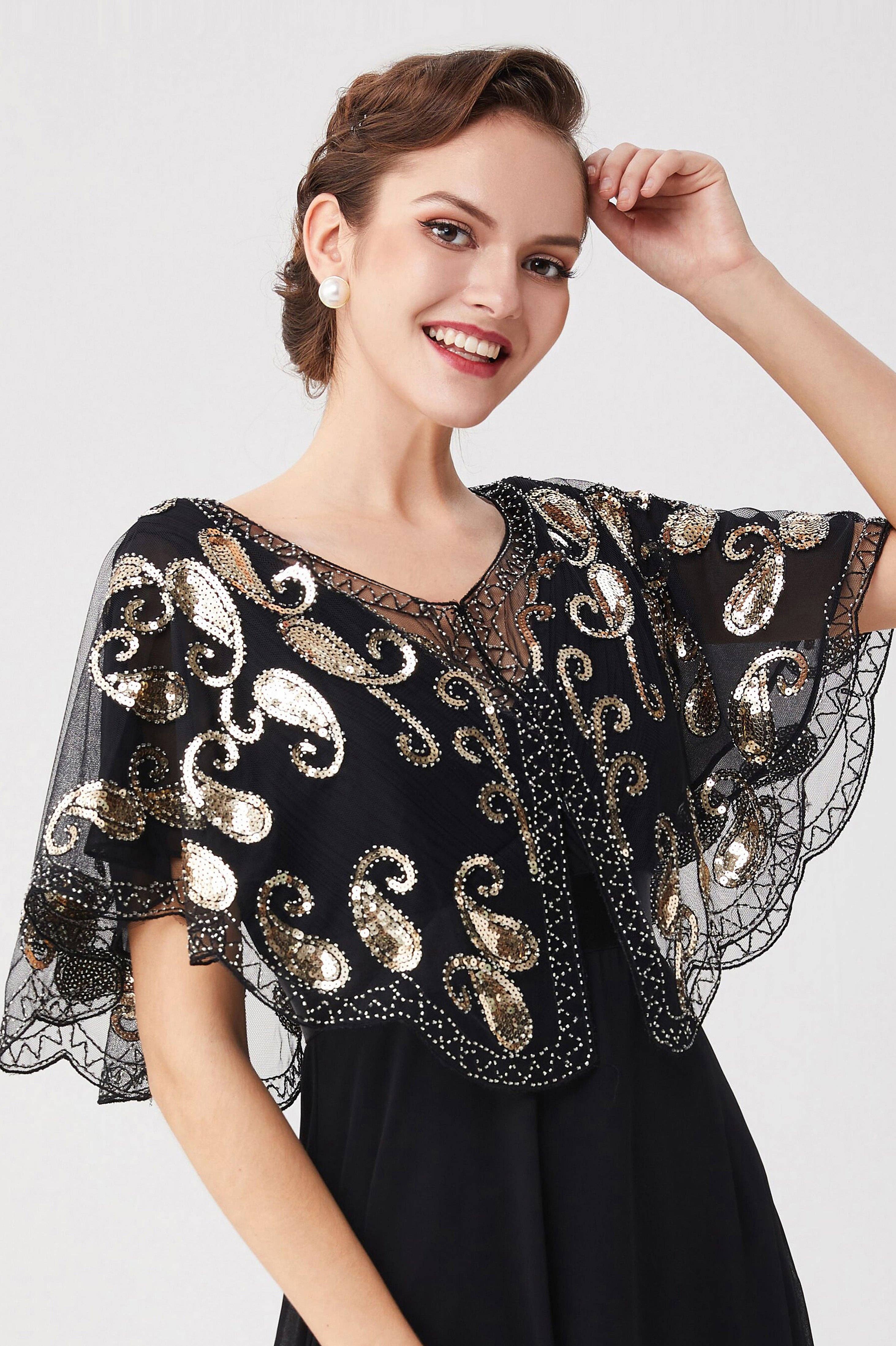 BABEYOND - Wholesale Wrap - Women's - 1920s Sequin Beaded Gatsby Shawl2