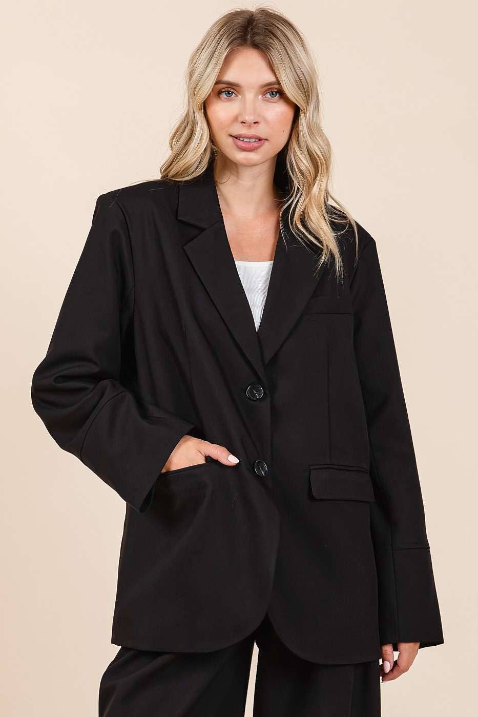 mittoshop - Wholesale Blazer - Women's - BOYFRIEND FIT BLAZER JACKET3