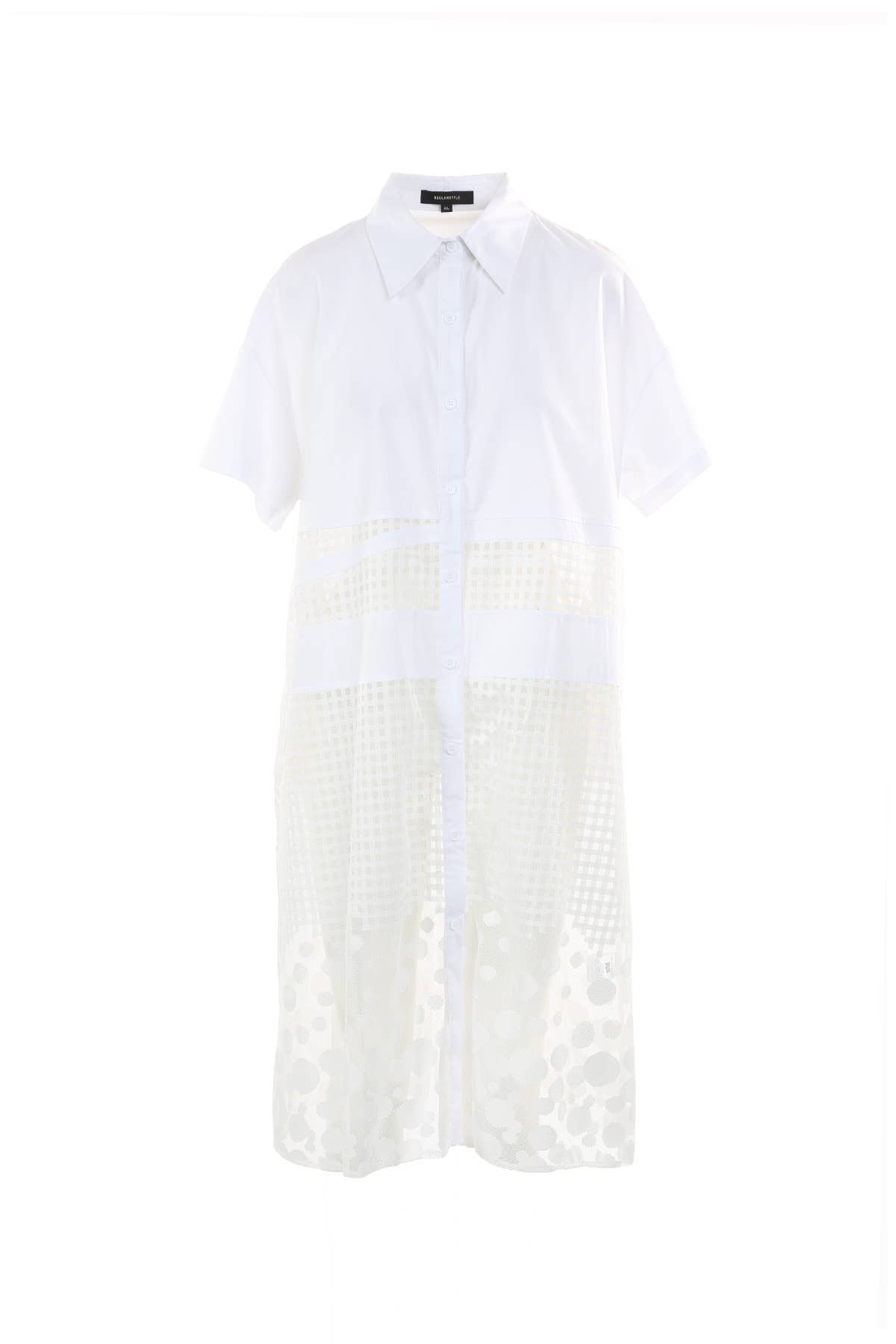 Beulah Style – wholesale Klänning - Dam – Polka Dot Mesh Fall & Nätkombo Midiklänning PE30026