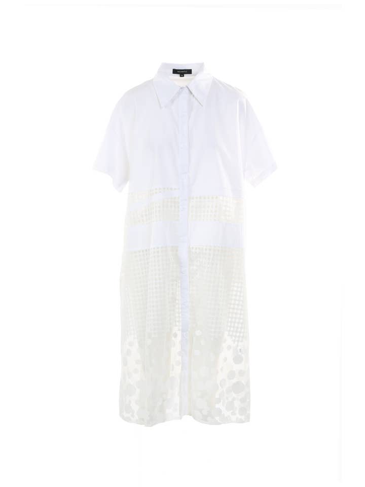 Beulah Style – wholesale Klänning - Dam – Polka Dot Mesh Fall & Nätkombo Midiklänning PE30026