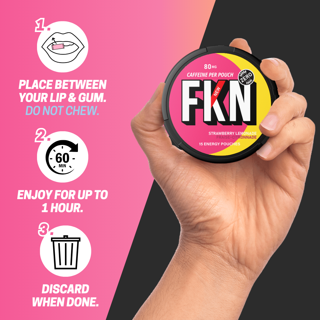 FKN Rich - Wholesale Powdered Health Drink - FKN Caffeine Pouches (Strawberry Lemonade) 80MG3