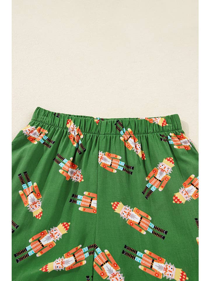 PRETTY BASH - Wholesale Sleepwear Set - Women's - Christmas Bow Top and Ruffle Shorts Pajama Set15