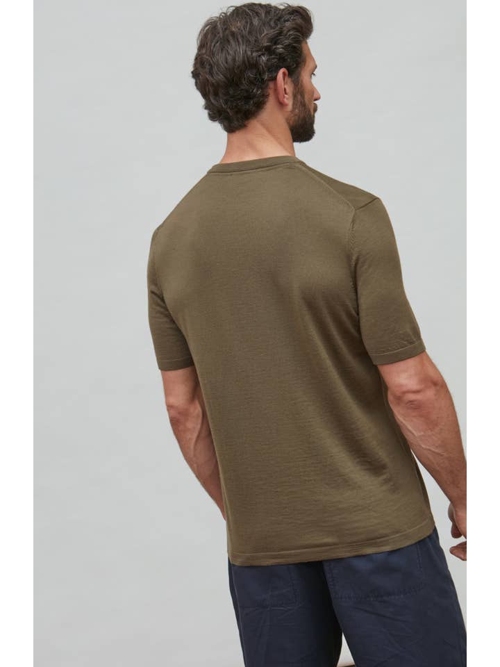 Paul James Knitwear – wholesale T-shirt – men's – Mens Superfine Merino Wool Knitted T-Shirt5