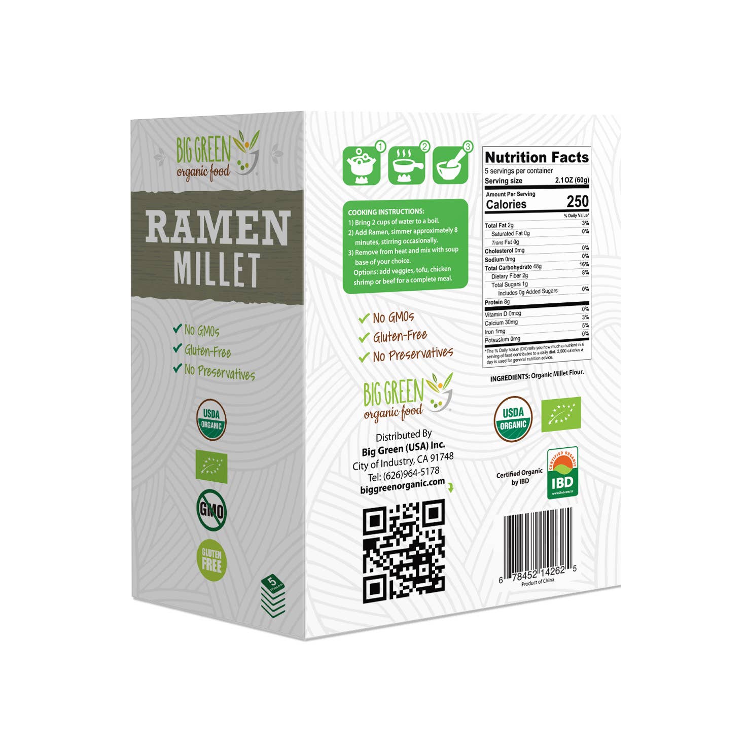 Big Green Organic Food – wholesale Ramen – Organic Millet Ramen (New Concept)1