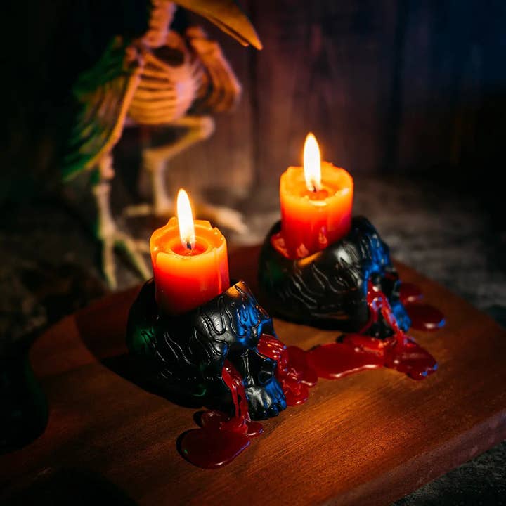 The Wine Savant / Khen Glassware - Wholesale Novelty Candle - Skull Blood Halloween Candles 2 Pack - Bleeding - Fall Decor4