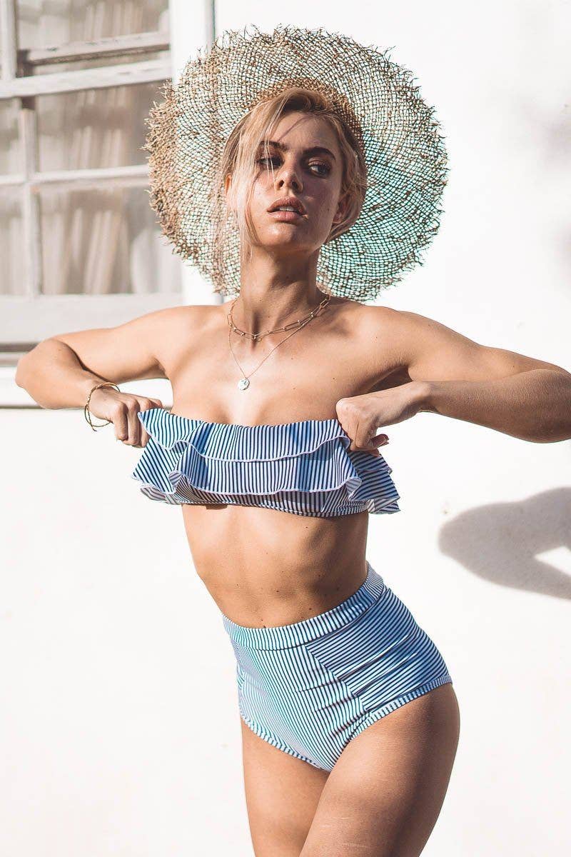 Blue White Dakota Bandeau for wholesale on Faire4